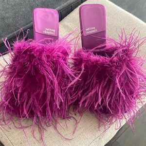Chauffeur Feather Mule in Purple